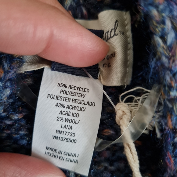 UNIVERSAL TREAD WOMEN'S PONCHO ONE SIZE, BLUE - Picture 4 of 7